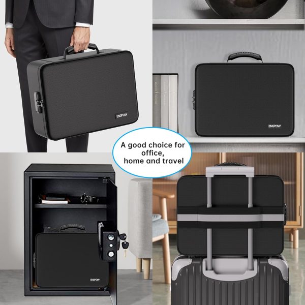 ENGPOW File Organizer Bag with 13 Pocket Accordion File Folder, Fireproof Document Organizer with Lock& Labels,Multi-Layer Portable Home Travel Safe Storage Box for Important Documents,Files and More - Image 7